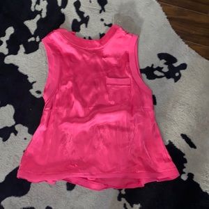 Pink satin tank